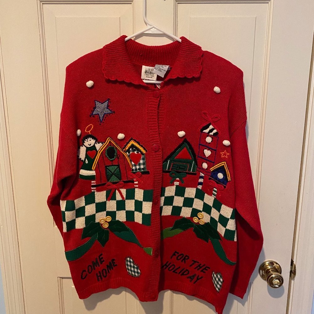 Jason Maxwell Women's Christmas Home For The Holiday Sweater 1XL - Picture 1 of 2